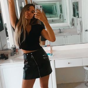 Black leather skirt